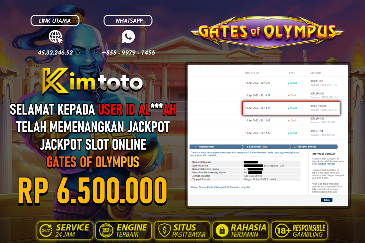 BUKTI PEMBAYARAN MEMBER JP SLOT ONLINE DI KIMTOTO USER ID ALAH