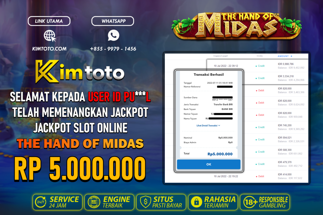 BUKTI PEMBAYARAN MEMBER JP SLOT ONLINE DI KIMTOTO USER ID PUL