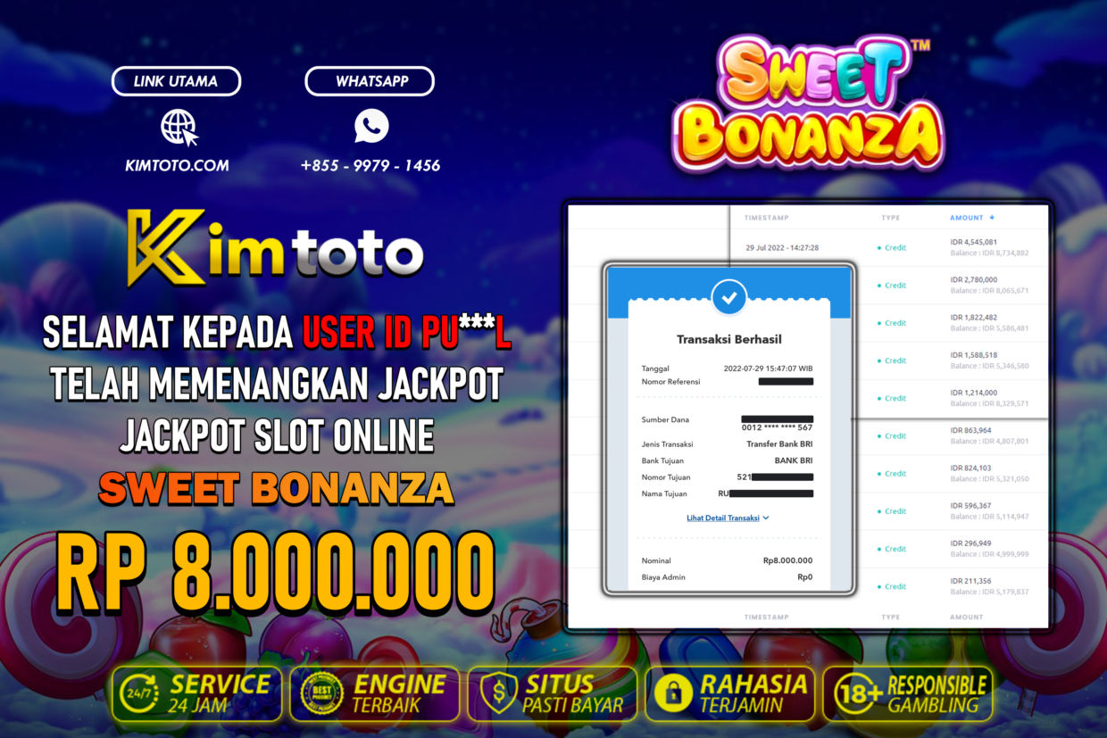 BUKTI PEMBAYARAN MEMBER JP SLOT ONLINE DI KIMTOTO USER ID PUL