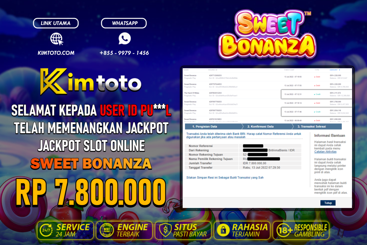 BUKTI PEMBAYARAN MEMBER JP SLOT ONLINE DI KIMTOTO USER ID PUL