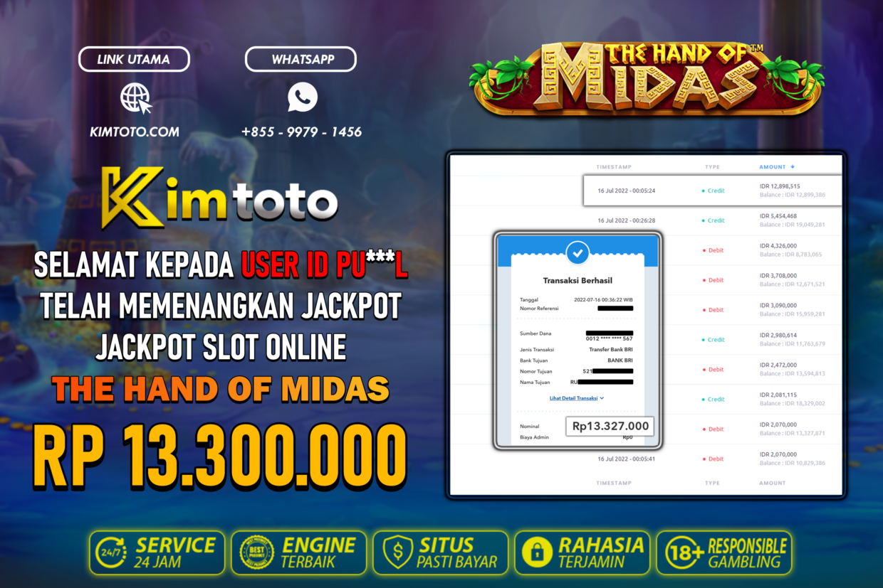 BUKTI PEMBAYARAN MEMBER JP SLOT ONLINE DI KIMTOTO USER ID PUL