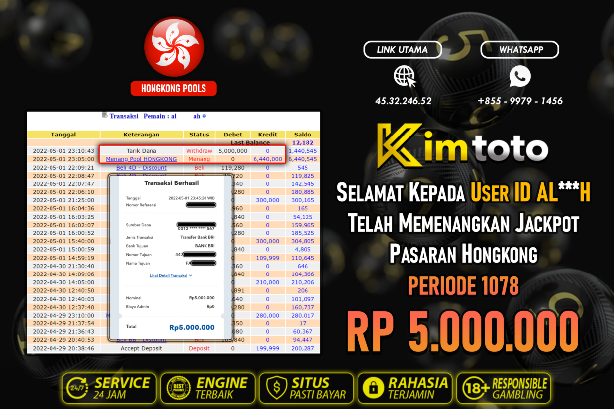 BUKTI PEMBAYARAN MEMBER JP TOGEL HONGKONG DI KIMTOTO USER ID ALH