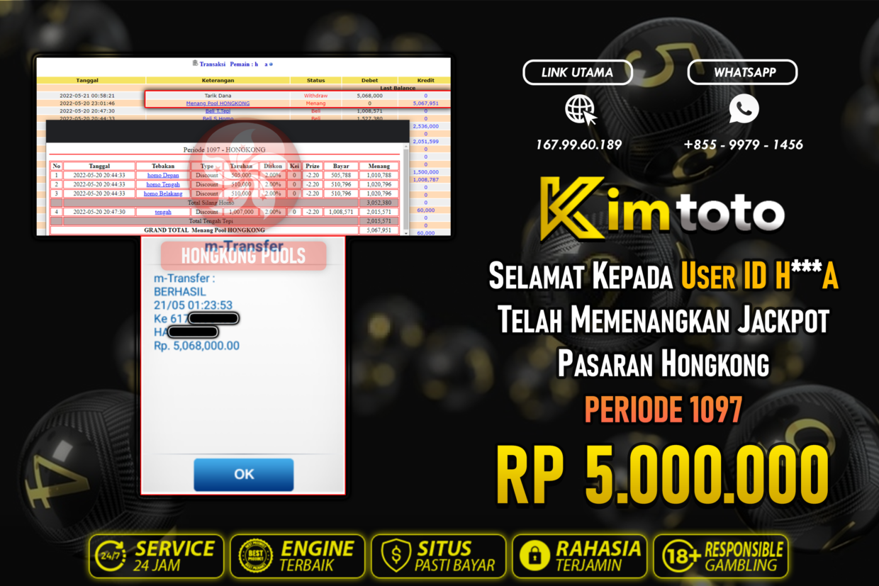 BUKTI PEMBAYARAN MEMBER JP TOGEL HONGKONG DI KIMTOTO USER ID HA