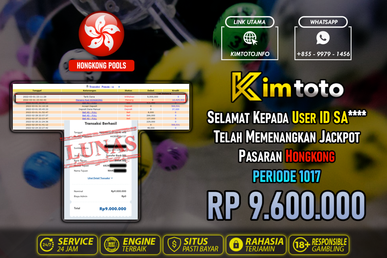 BUKTI PEMBAYARAN MEMBER JP TOGEL HONGKONG DI KIMTOTO USER ID SA