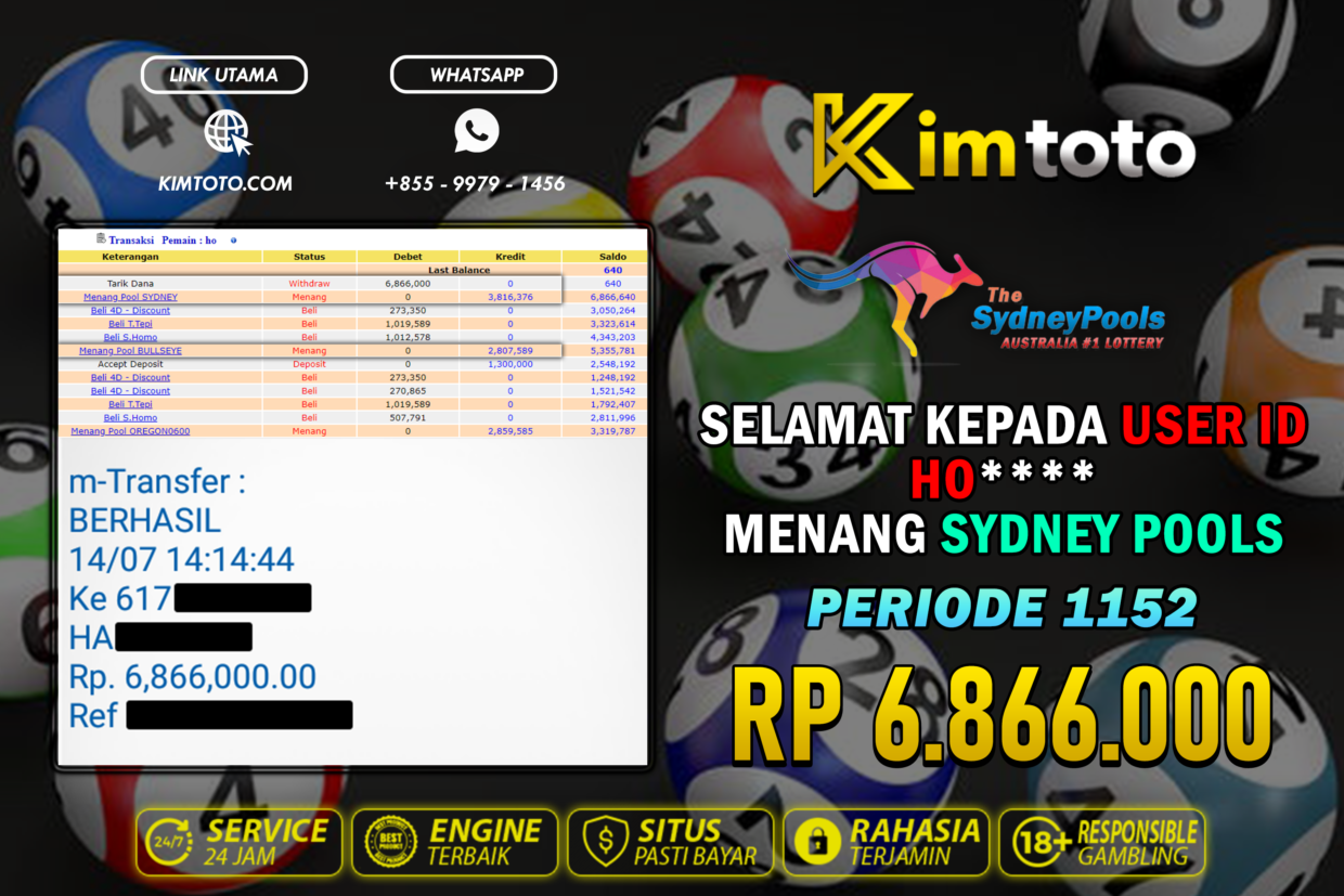 BUKTI PEMBAYARAN MEMBER JP TOGEL SYDNEY DI KIMTOTO USER ID HO