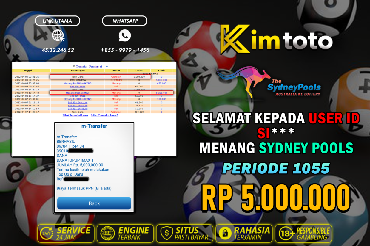 BUKTI PEMBAYARAN MEMBER JP TOGEL SYDNEY DI KIMTOTO USER ID SI