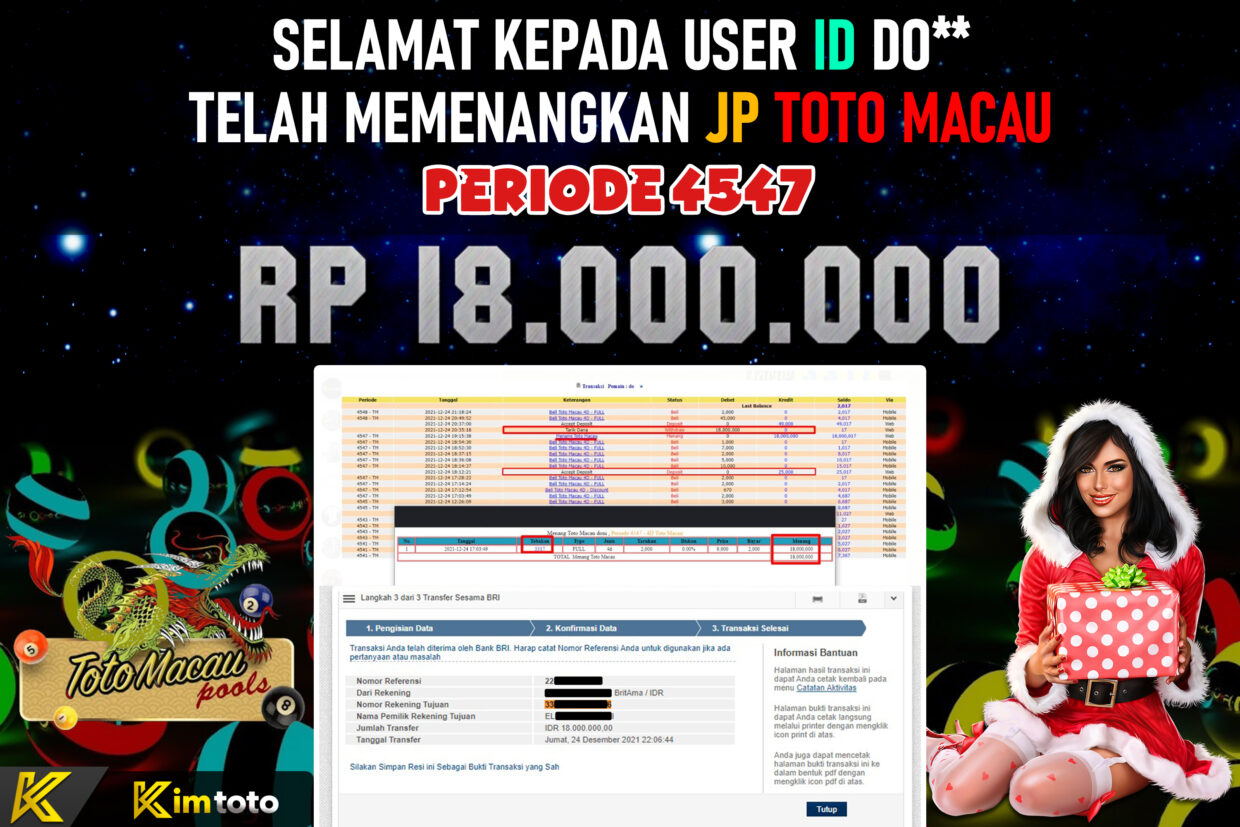 BUKTI PEMBAYARAN MEMBER JP TOGEL TOTOMACAU DI KIMTOTO USER ID DO