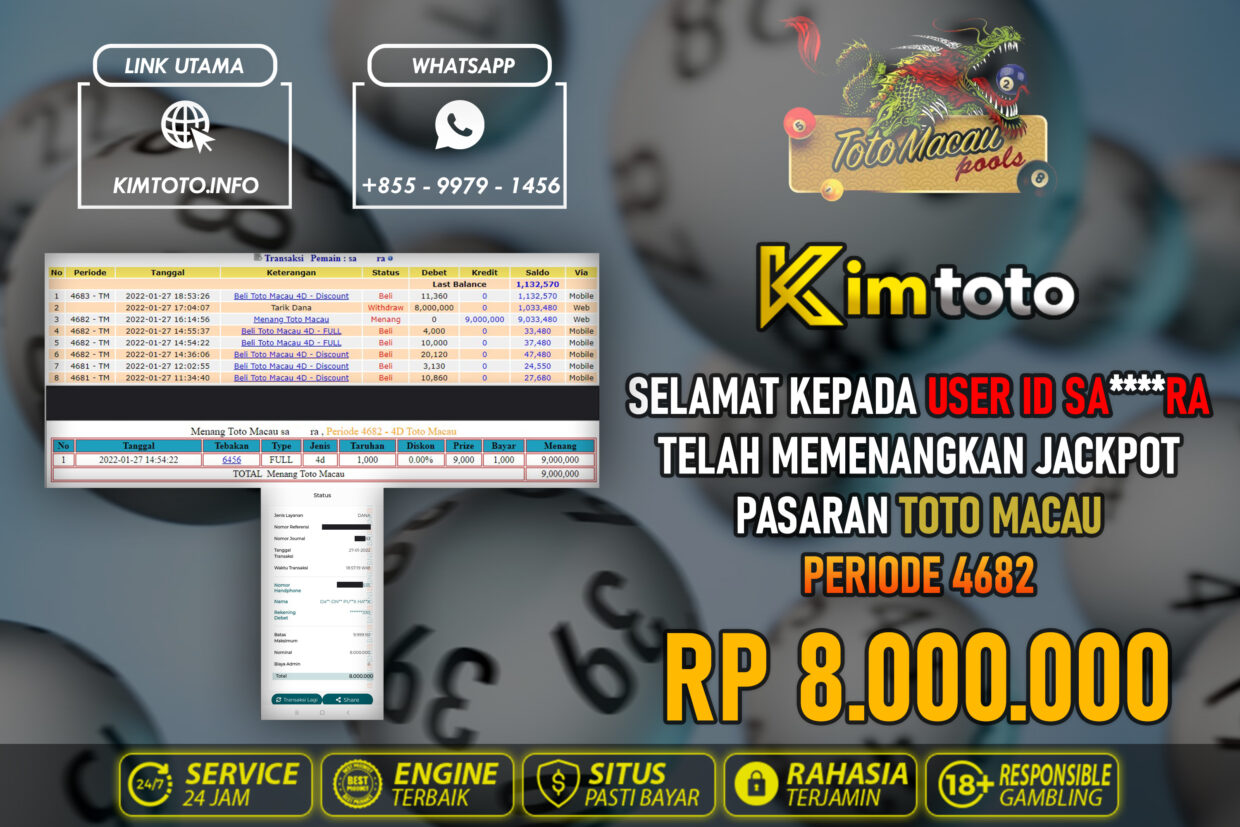 BUKTI PEMBAYARAN MEMBER JP TOGEL TOTOMACAU DI KIMTOTO USER ID sara