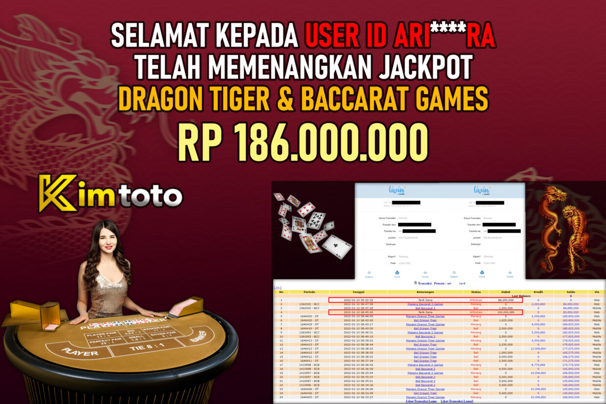 BUKTI PEMBAYARAN MEMBER KIMTOTO USER ID ARI****RA