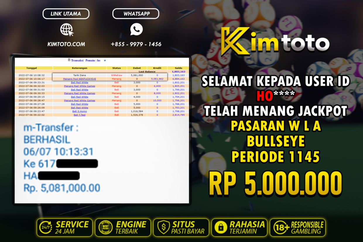 BUKTI PEMBAYARAN MEMBER KIMTOTO USER ID HO