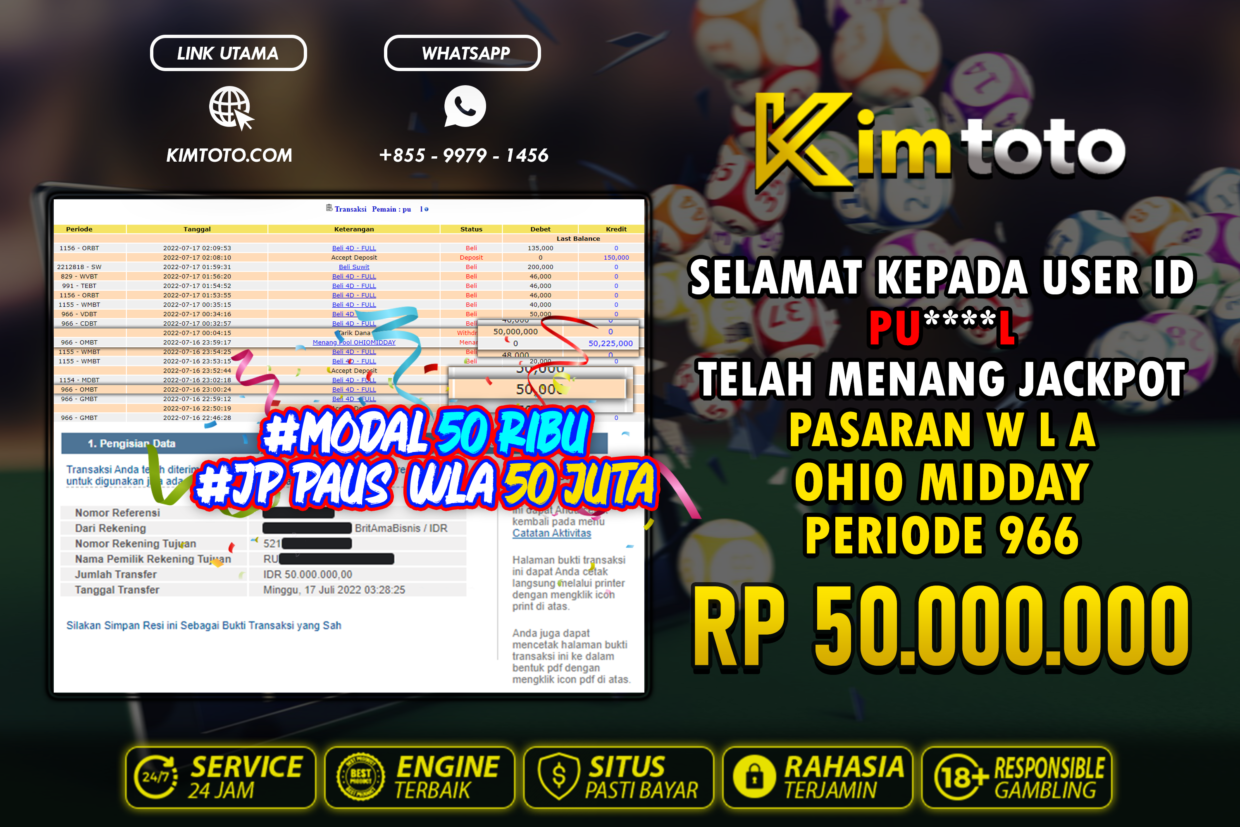 BUKTI PEMBAYARAN MEMBER KIMTOTO USER ID PUL