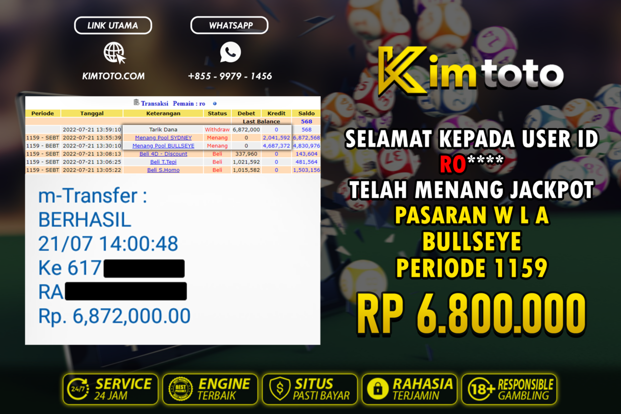 BUKTI PEMBAYARAN MEMBER KIMTOTO USER ID RO