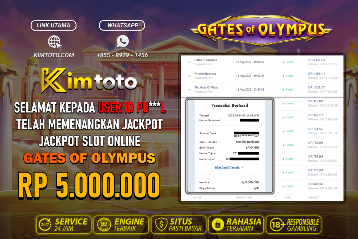 BUKTI PEMBAYARAN MEMBER JP SLOT ONLINE DI KIMTOTO USER ID PUL