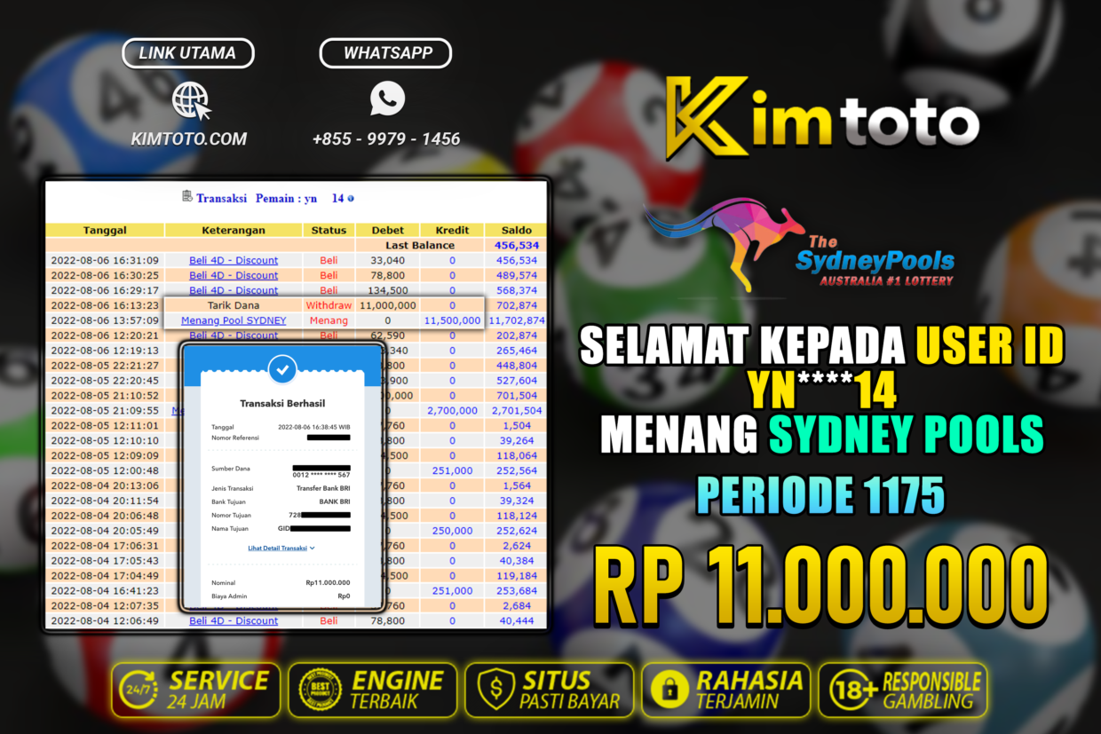 BUKTI PEMBAYARAN MEMBER JP TOGEL SYDNEY DI KIMTOTO USER ID YN14