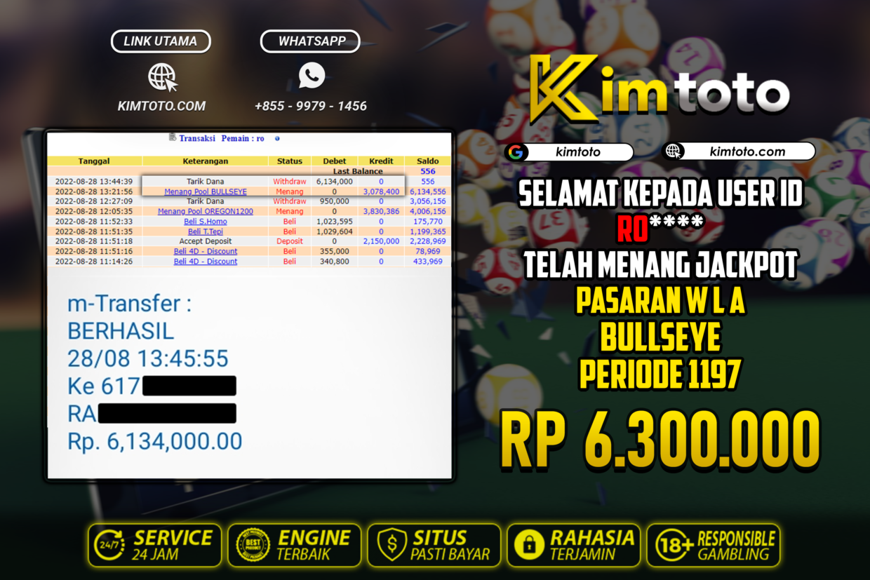 BUKTI PEMBAYARAN MEMBER KIMTOTO USER ID RO