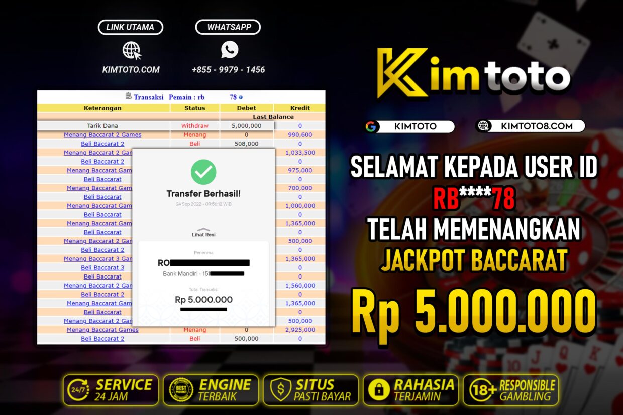 BUKTI PEMBAYARAN MEMBER JP LIVECASINO DI KIMTOTO USER ID RB78