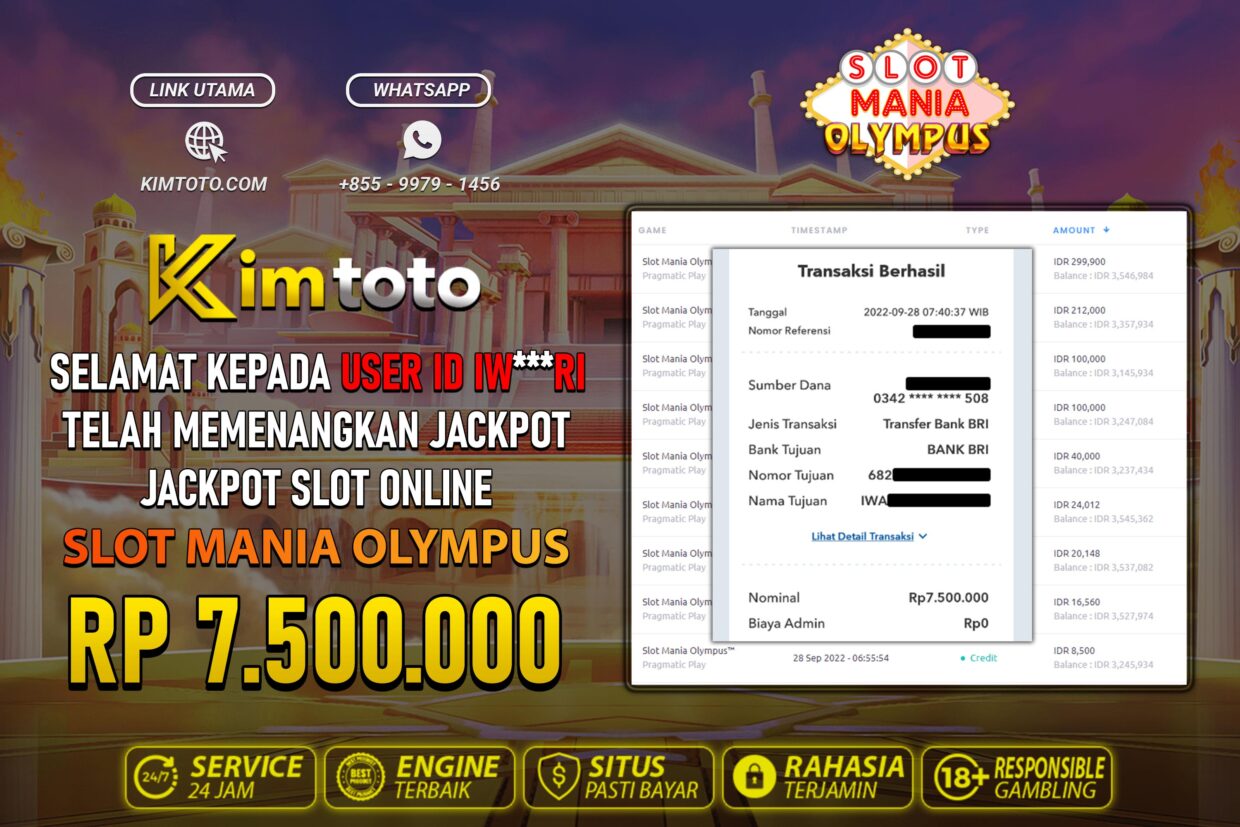 BUKTI PEMBAYARAN MEMBER JP SLOT ONLINE DI KIMTOTO USER ID IWRI