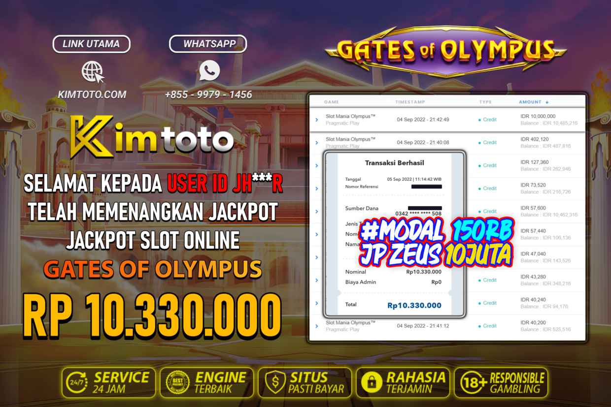 BUKTI PEMBAYARAN MEMBER JP SLOT ONLINE DI KIMTOTO USER ID JHR