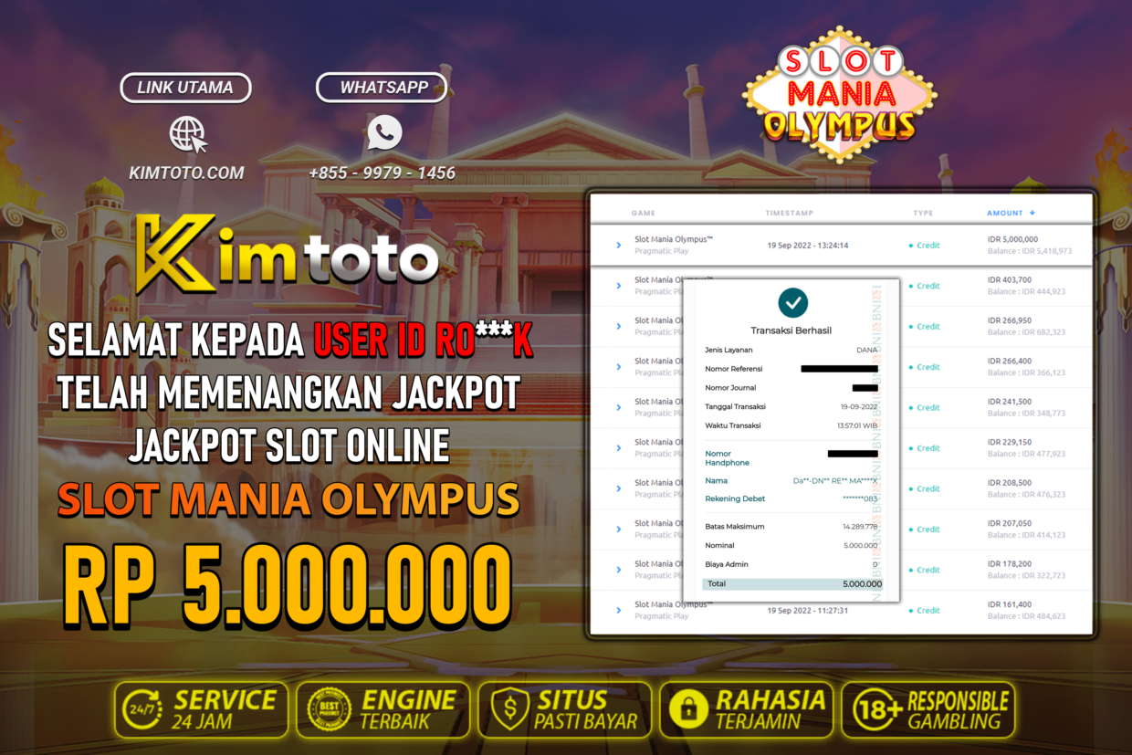 BUKTI PEMBAYARAN MEMBER JP SLOT ONLINE DI KIMTOTO USER ID ROK