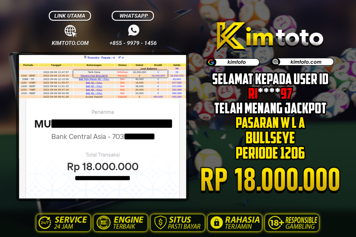 BUKTI PEMBAYARAN MEMBER KIMTOTO USER ID RI97