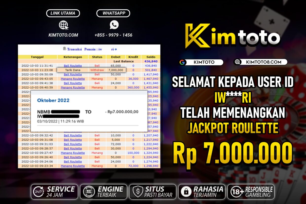 BUKTI PEMBAYARAN MEMBER JP LIVECASINO DI KIMTOTO USER ID IWRI