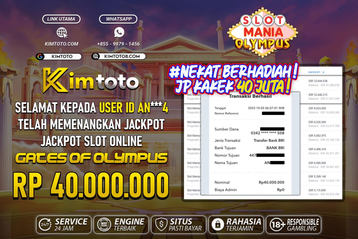 BUKTI PEMBAYARAN MEMBER JP SLOT ONLINE DI KIMTOTO USER ID AN4