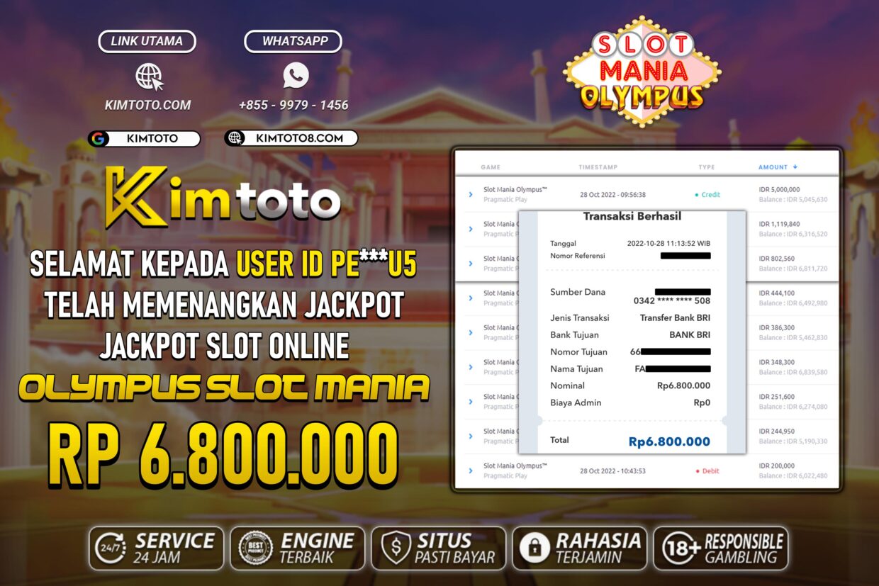 BUKTI PEMBAYARAN MEMBER JP SLOT ONLINE DI KIMTOTO USER ID PEU5