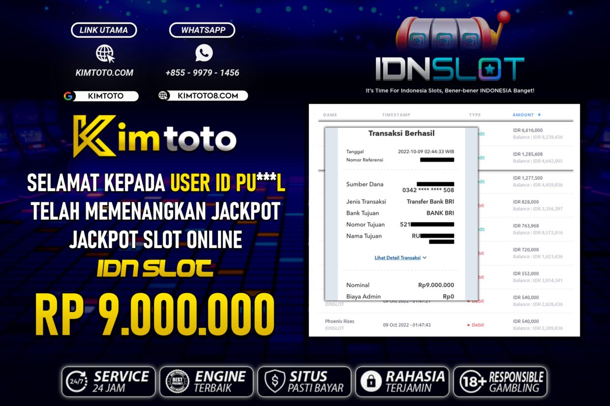 BUKTI PEMBAYARAN MEMBER JP SLOT ONLINE DI KIMTOTO USER ID PUL