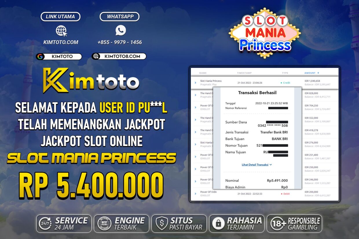 BUKTI PEMBAYARAN MEMBER JP SLOT ONLINE DI KIMTOTO USER ID PUL