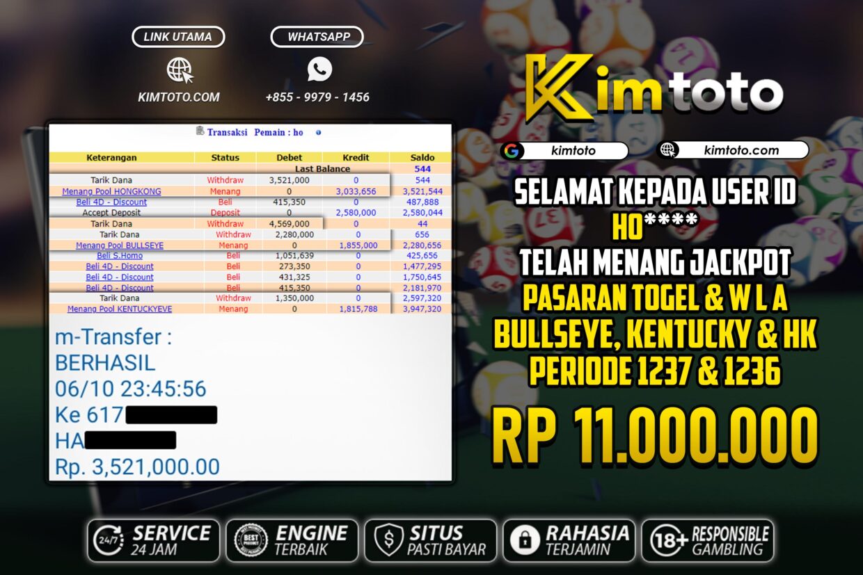 BUKTI PEMBAYARAN MEMBER KIMTOTO USER ID HO