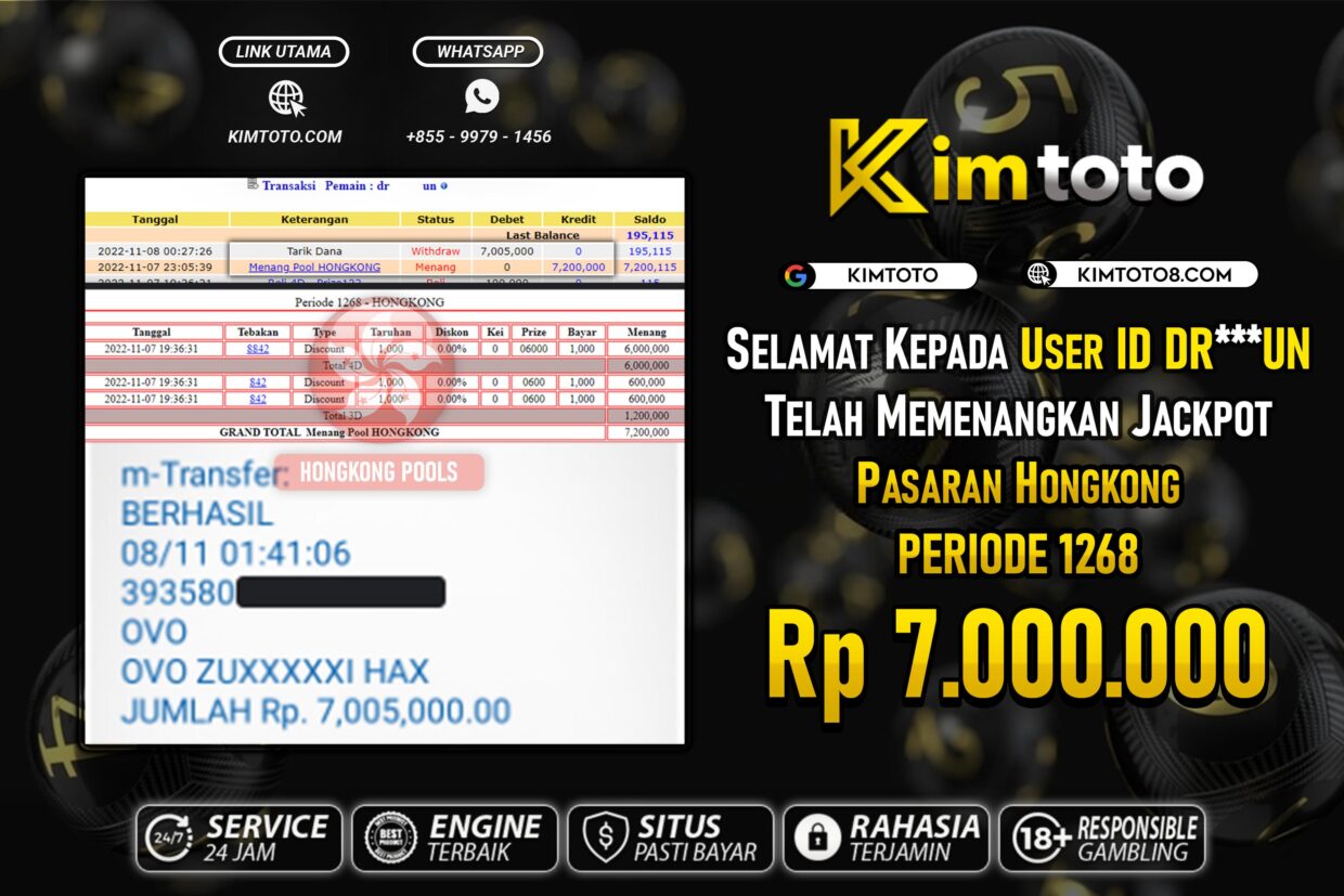 BUKTI PEMBAYARAN MEMBER JP TOGEL HONGKONG DI KIMTOTO USER ID DRUN