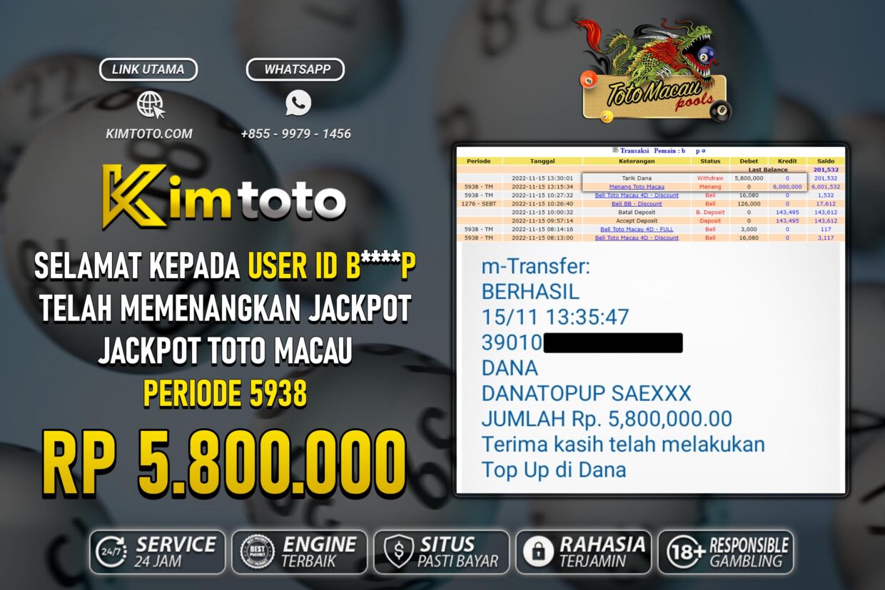 BUKTI PEMBAYARAN MEMBER JP TOGEL TOTOMACAU DI KIMTOTO USER ID BP