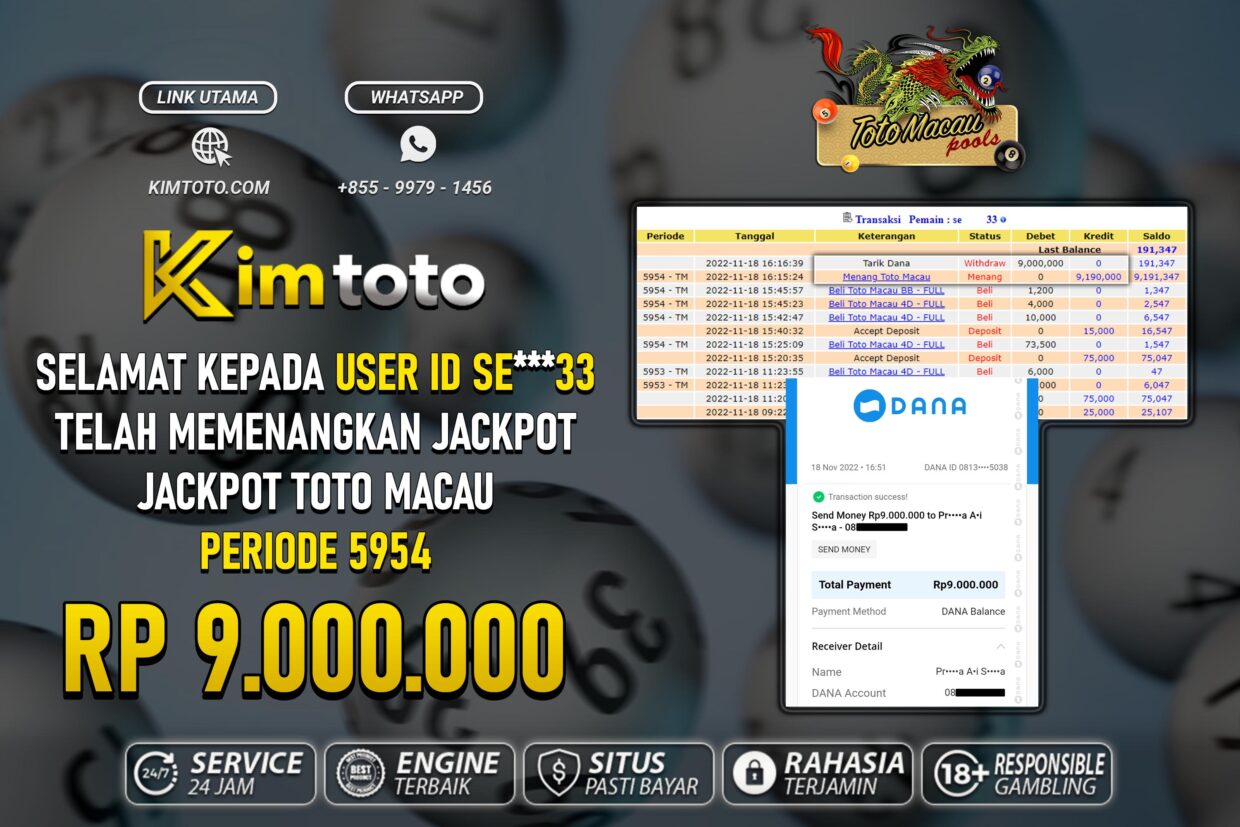 BUKTI PEMBAYARAN MEMBER JP TOGEL TOTOMACAU DI KIMTOTO USER ID SE33