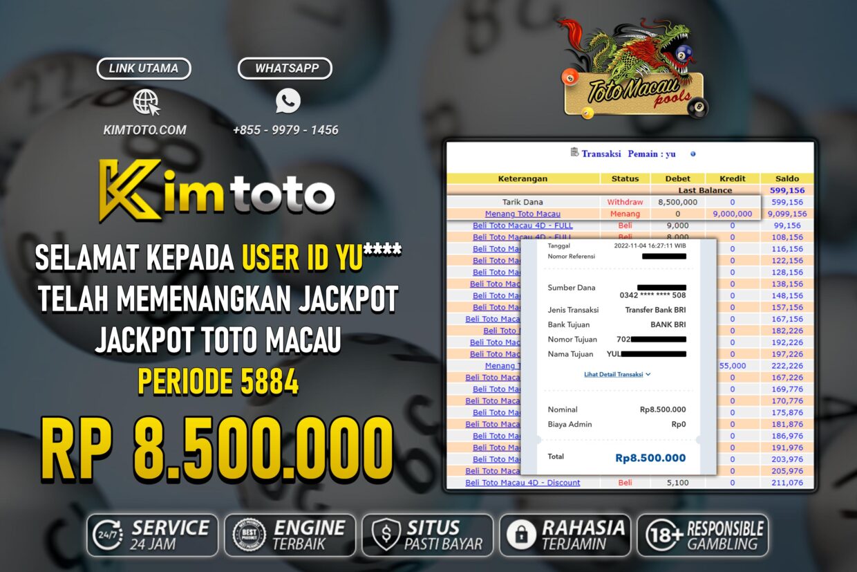 BUKTI PEMBAYARAN MEMBER JP TOGEL TOTOMACAU DI KIMTOTO USER ID YU