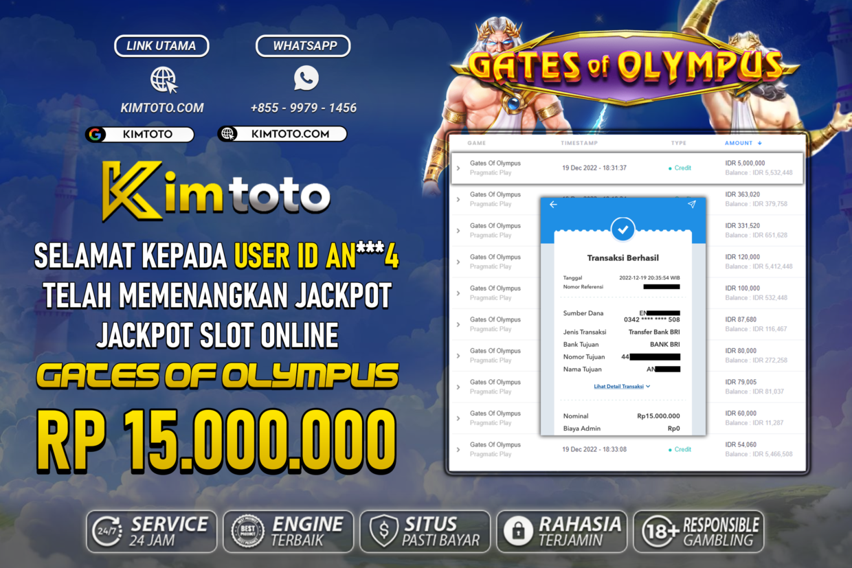 BUKTI PEMBAYARAN MEMBER JP SLOT ONLINE DI KIMTOTO USER ID AN4