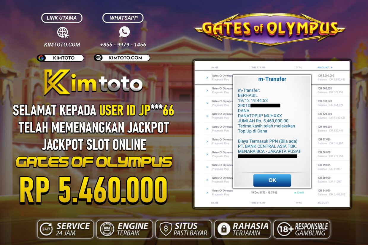 BUKTI PEMBAYARAN MEMBER JP SLOT ONLINE DI KIMTOTO USER ID JP66