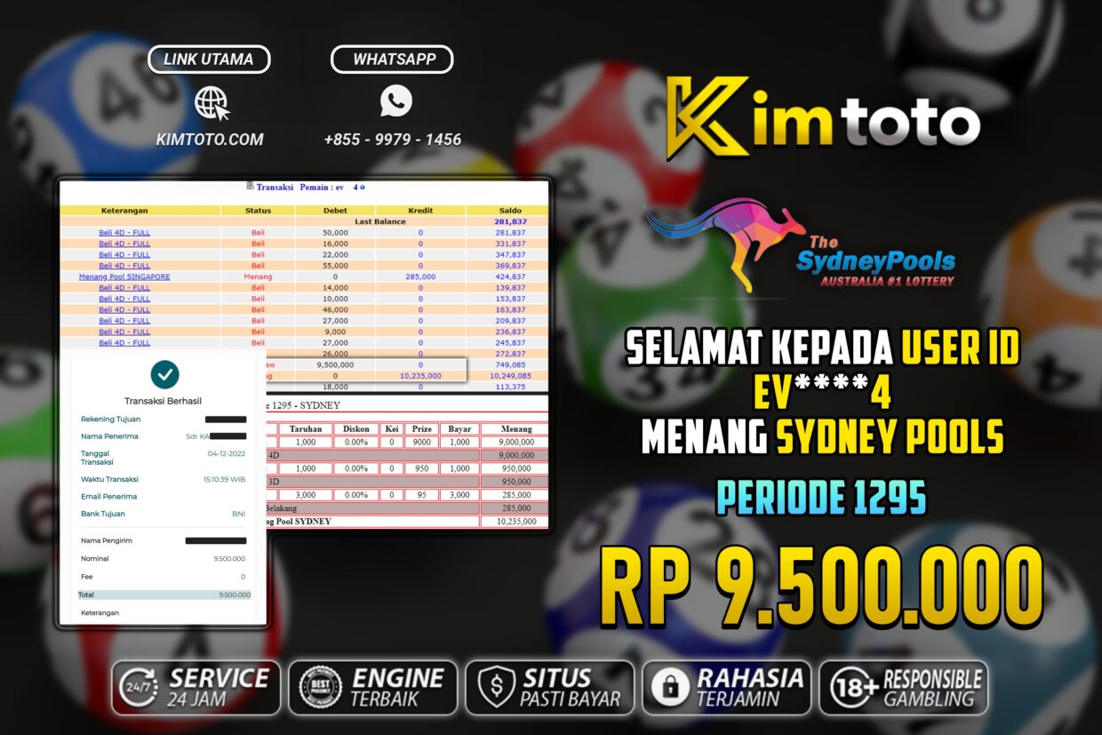 BUKTI PEMBAYARAN MEMBER JP TOGEL SYDNEY DI KIMTOTO USER ID EV4