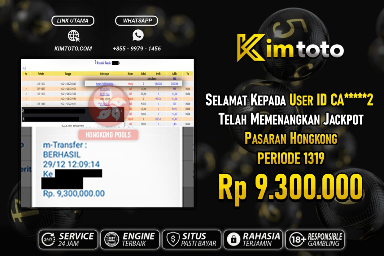 BUKTI PEMBAYARAN MEMBER JP TOGEL HONGKONG DI KIMTOTO USER ID CA2