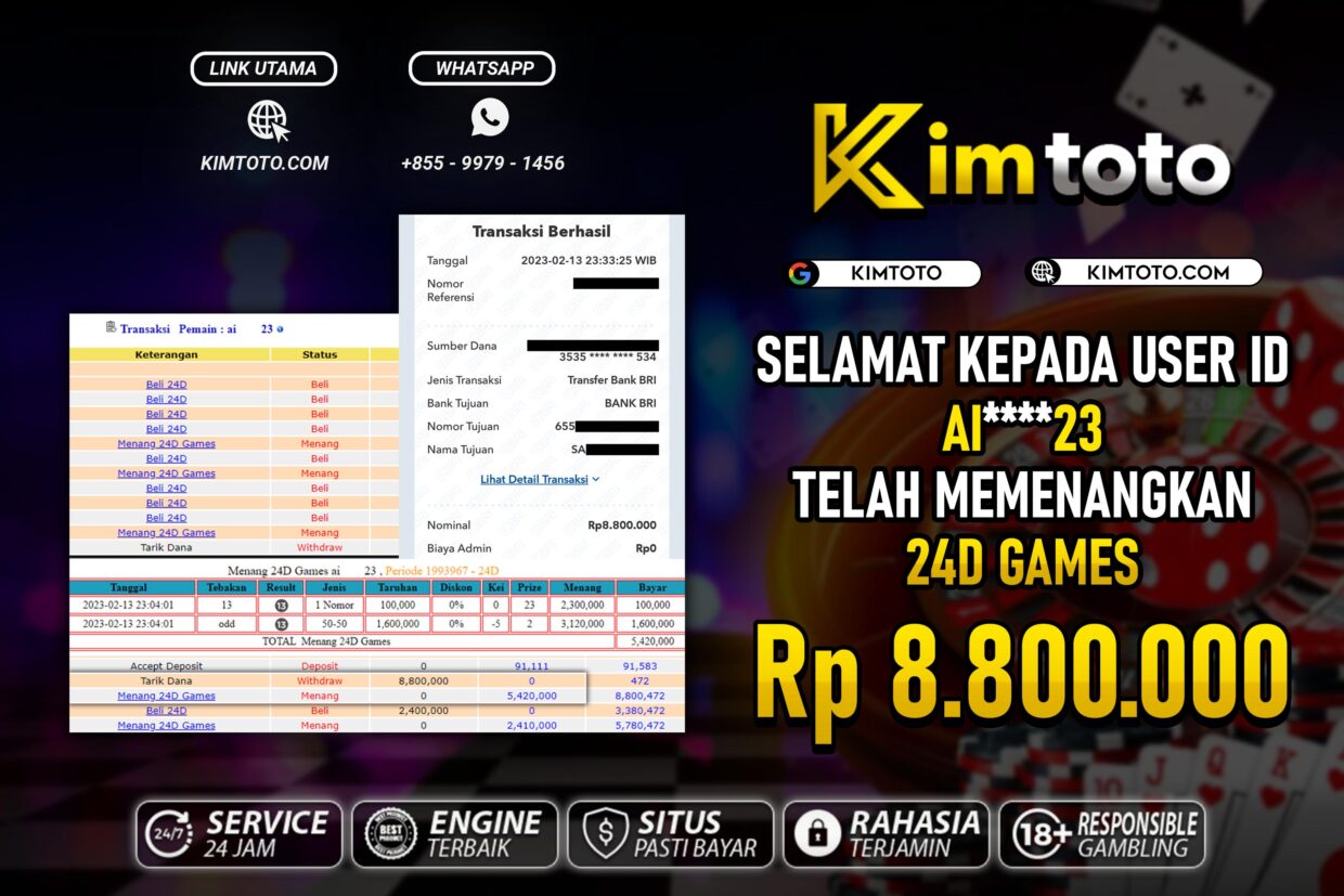 BUKTI PEMBAYARAN MEMBER JP LIVECASINO DI KIMTOTO USER ID AI23