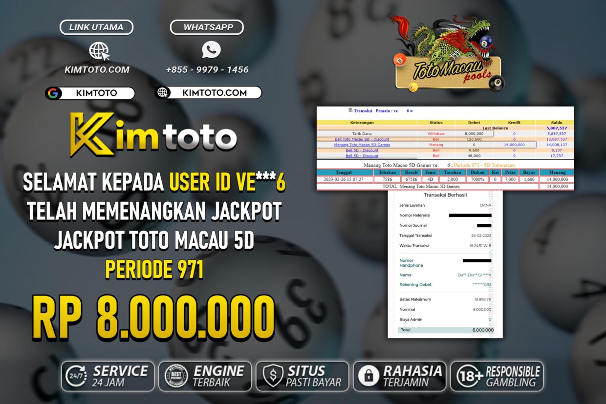 BUKTI PEMBAYARAN MEMBER JP TOGEL TOTOMACAU DI KIMTOTO USER ID VE6