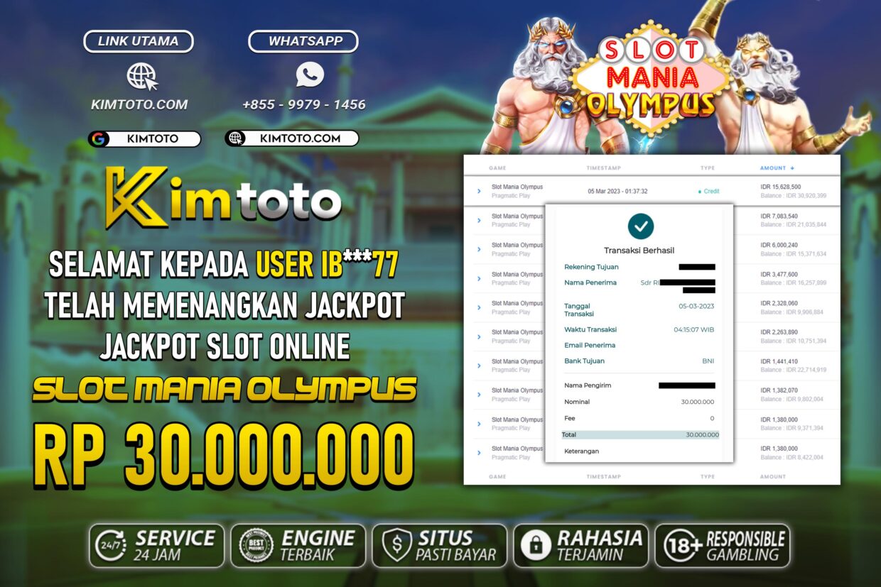 BUKTI PEMBAYARAN MEMBER JP SLOT ONLINE DI KIMTOTO USER ID IB77