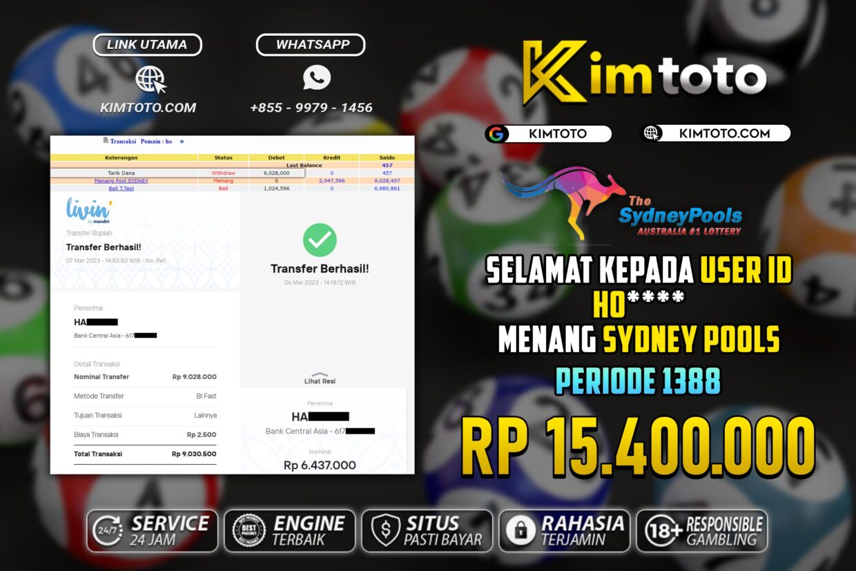 BUKTI PEMBAYARAN MEMBER JP TOGEL SYDNEY DI KIMTOTO USER ID HO