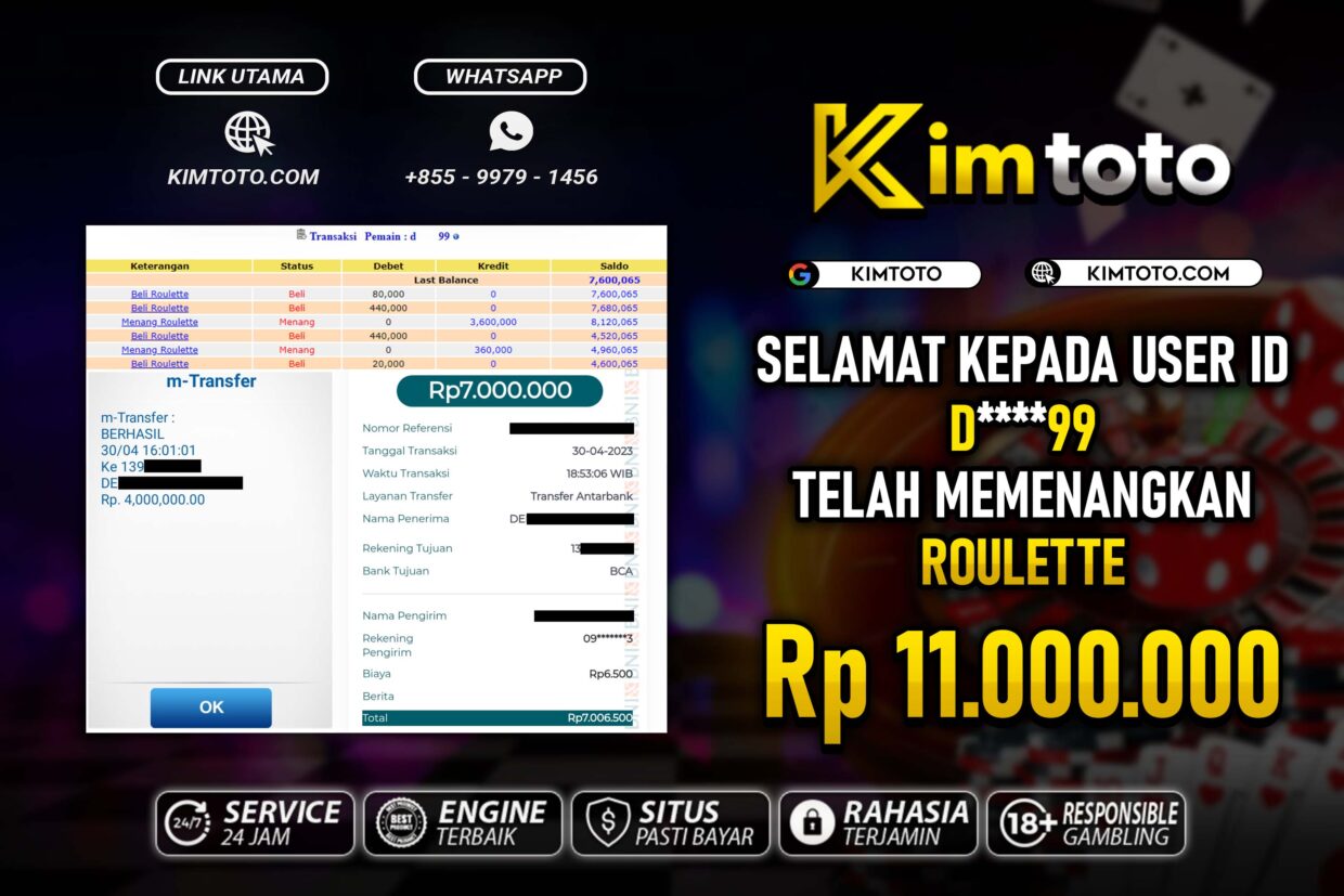 BUKTI PEMBAYARAN MEMBER JP LIVECASINO DI KIMTOTO USER ID D99