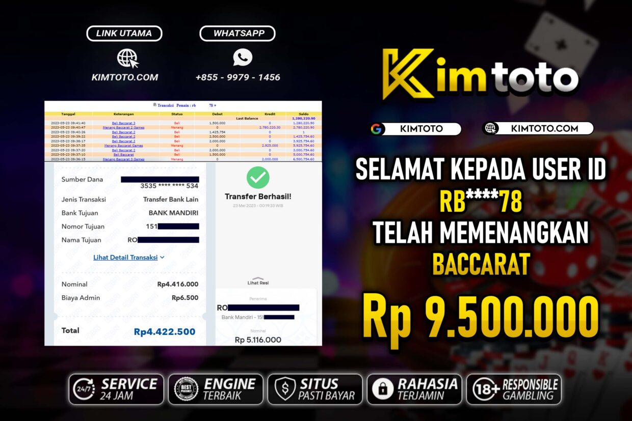 BUKTI PEMBAYARAN MEMBER JP LIVECASINO DI KIMTOTO USER ID RB78