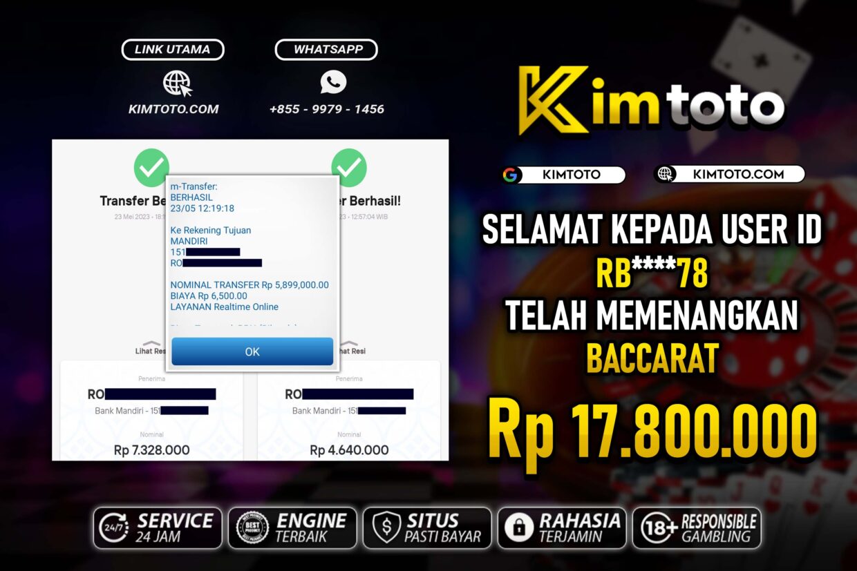 BUKTI PEMBAYARAN MEMBER JP LIVECASINO DI KIMTOTO USER ID RB78