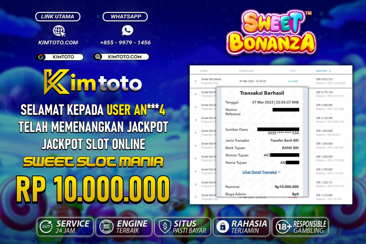 BUKTI PEMBAYARAN MEMBER JP SLOT ONLINE DI KIMTOTO USER ID AN4