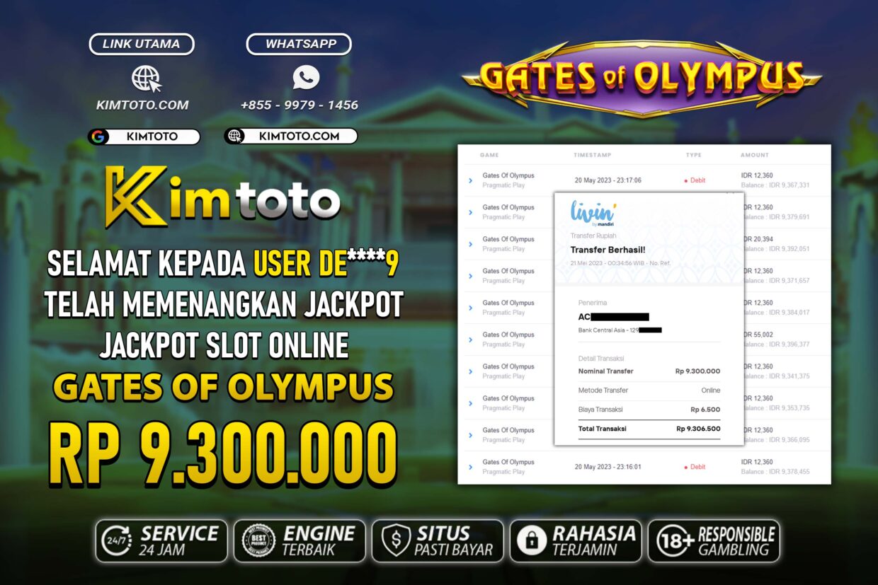 BUKTI PEMBAYARAN MEMBER JP SLOT ONLINE DI KIMTOTO USER ID DE9