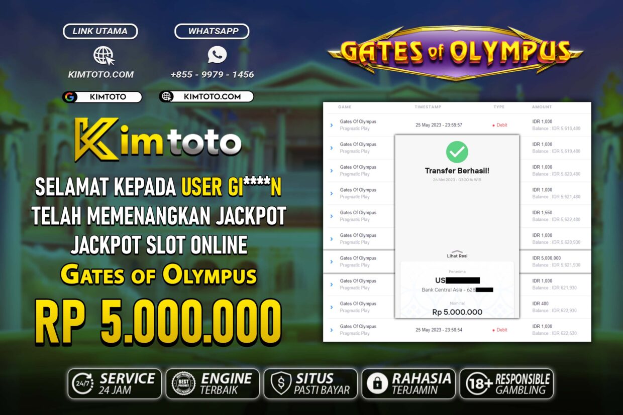 BUKTI PEMBAYARAN MEMBER JP SLOT ONLINE DI KIMTOTO USER ID GIN