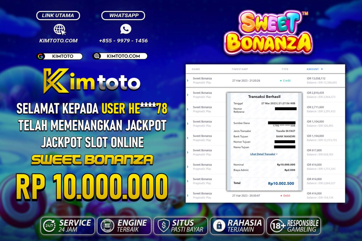 BUKTI PEMBAYARAN MEMBER JP SLOT ONLINE DI KIMTOTO USER ID HE78