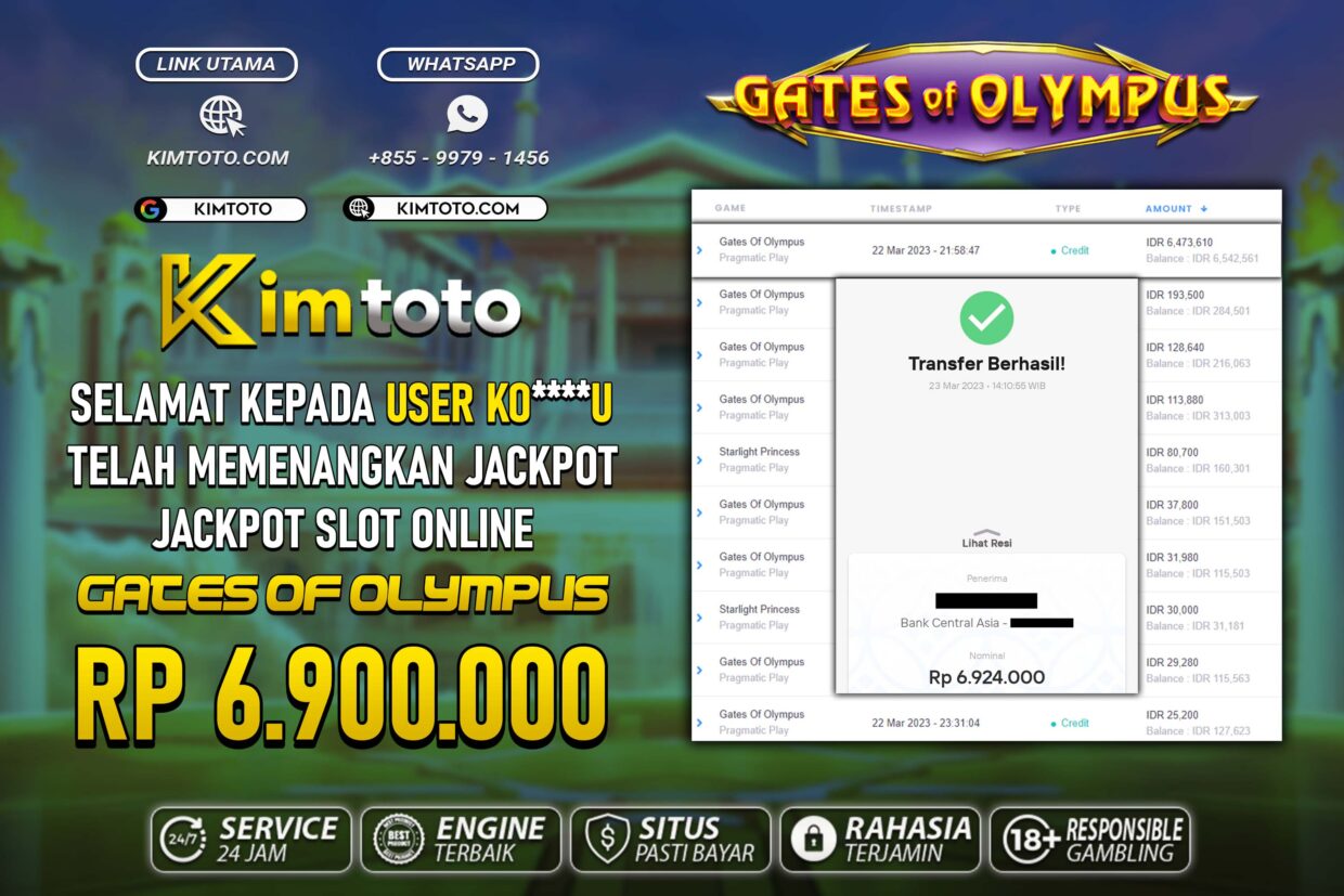 BUKTI PEMBAYARAN MEMBER JP SLOT ONLINE DI KIMTOTO USER ID KOU